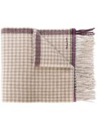 Ps Paul Smith Check Print Scarf - Neutrals