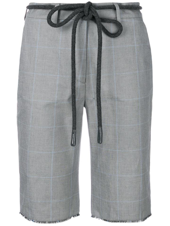 Off-white Checked Cycling Shorts - Grey