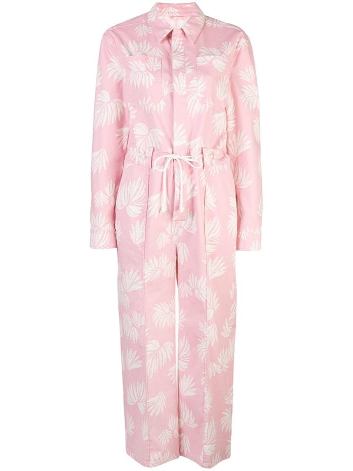 Cinq A Sept Jubilee Leaf Print Jumpsuit - Pink