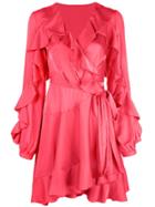 Patbo Ruffle Sleeve Wrap Dress - Red