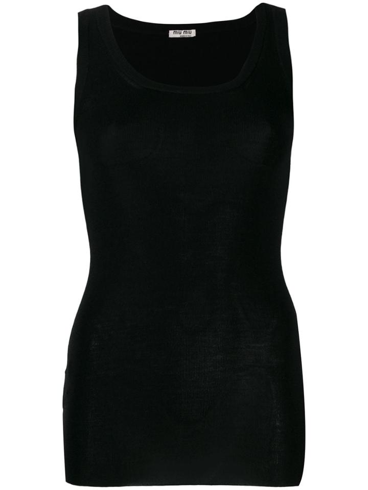 Miu Miu Knitted Vest Top - Black