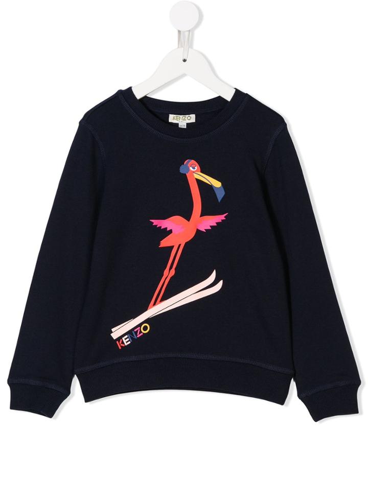 Kenzo Kids Logo Bird Print Sweatshirt - Blue