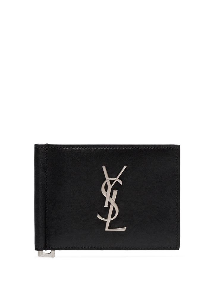 Saint Laurent Logo-plaque Bi-fold Wallet - Black