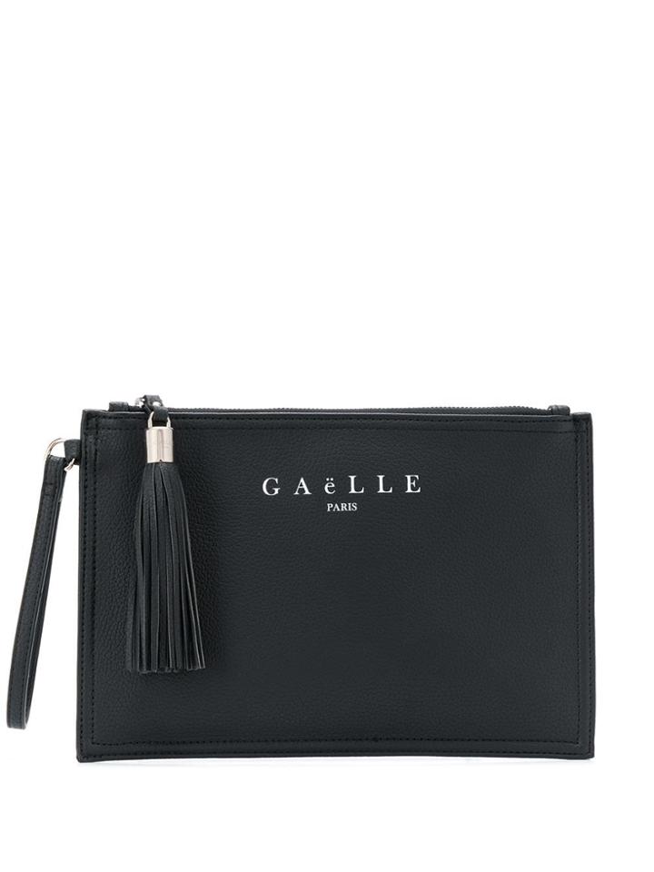 Gaelle Bonheur Tassel Zip Clutch Bag - Black