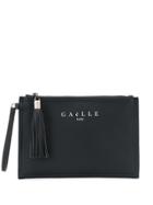 Gaelle Bonheur Tassel Zip Clutch Bag - Black