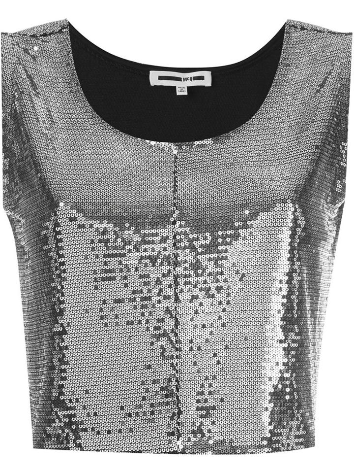 Mcq Alexander Mcqueen Paillettes Crop Top