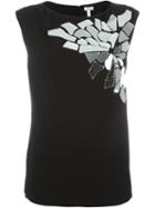 Loewe Embellished Tank Top, Women's, Size: 38, Black, Polyurethane/polyester