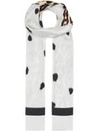 Burberry Animal Print Skinny Scarf - White