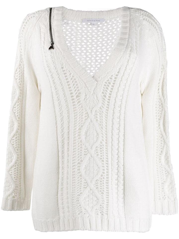 Patrizia Pepe V-neck Knit Jumper - White