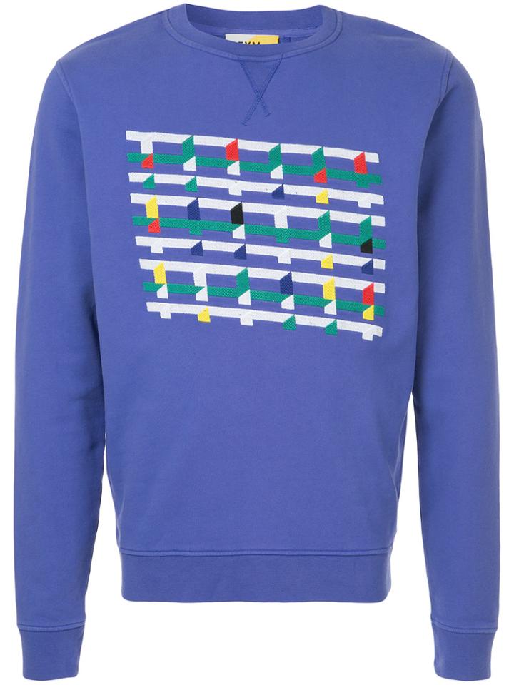 Geym Embstract Motif Embroidered Sweatshirt - Blue
