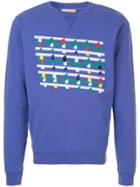 Geym Embstract Motif Embroidered Sweatshirt - Blue