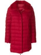 Moncler Gamme Rouge Shearling Padded Coat - Red