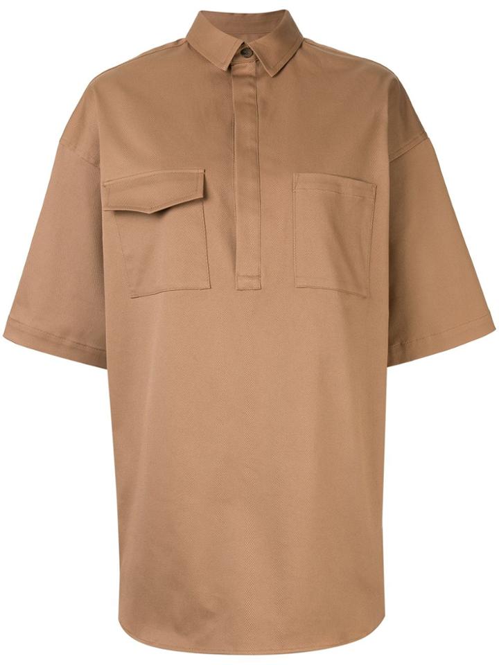 G.v.g.v. Oversized Twill Blouse - Brown
