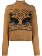 Alexa Chung Knitted Dog Sweater - Brown