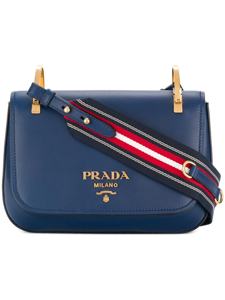 Prada Logo Shoulder Bag - Blue