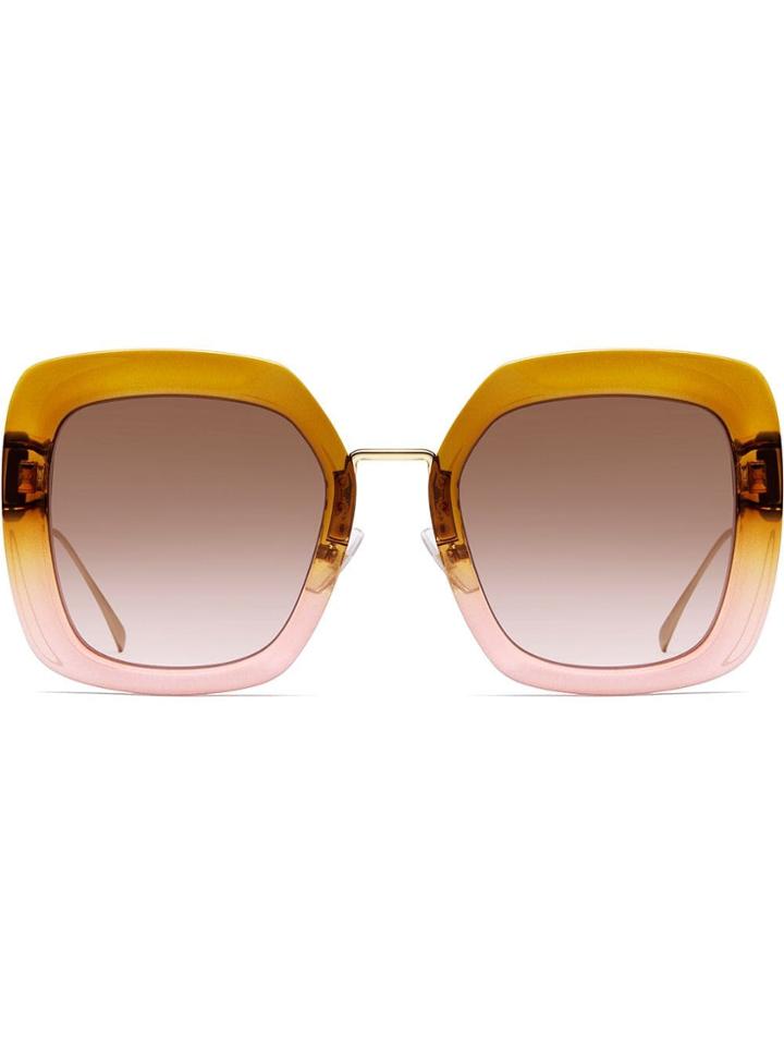 Fendi Eyewear Oversized Sunglasses - Gold