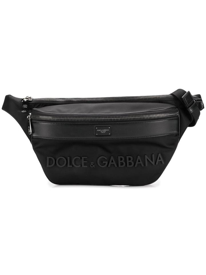 Dolce & Gabbana Leather Trim Sling Bag - Black
