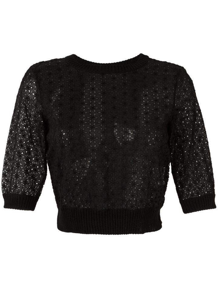 Red Valentino Embroidered Blouse, Women's, Size: Xs, Black, Cotton