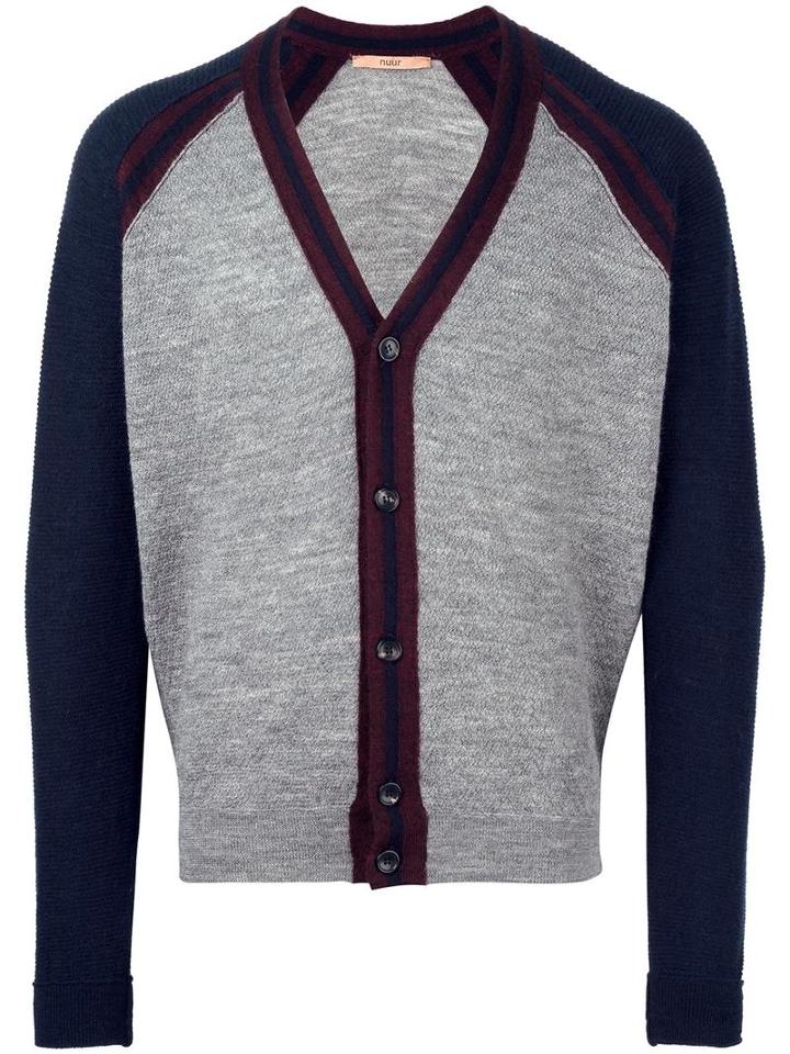 Nuur V-neck Cardigan, Men's, Size: 54, Grey, Virgin Wool