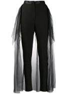 Loulou Tulle Overlay Trousers - Black