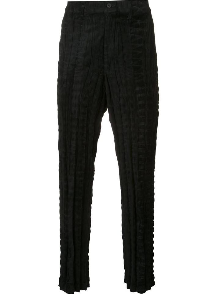 Issey Miyake Men Pleated Pants, Size: 3, Black, Polyester