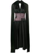 Christopher Kane Satin Crystal Halter Neck Dress - Black