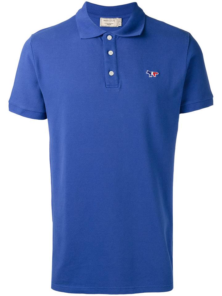 Maison Kitsuné Slim-fit Polo Shirt, Men's, Size: Medium, Blue, Cotton