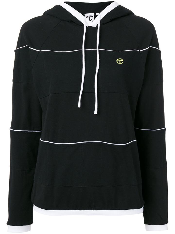 Telfar - Striped Hoodie - Women - Cotton - L, Black, Cotton