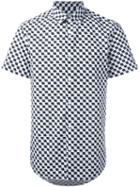 Kenzo Geometric Print Shirt, Men's, Size: 41, White, Cotton