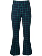 Rokh Checked Tailored Turn-up Trousers - Blue