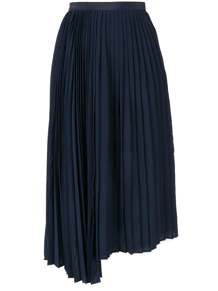 Le Ciel Bleu Georgette Asymmetric Skirt - Blue