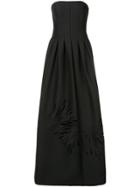 Halston Heritage Embroidered Detail Gown - Black
