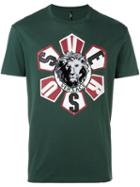 Versus Lion Patch T-shirt, Men's, Size: Large, Green, Cotton/polyester/viscose