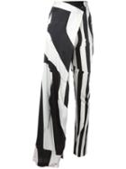 Ann Demeulemeester Asymmetric Printed Trousers, Women's, Size: 36, Nude/neutrals, Silk/spandex/elastane/cotton/rayon
