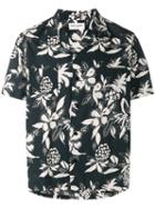 Saint Laurent Hibiscus Floral Printed Shirt, Men's, Size: 39, Black, Viscose/cotton