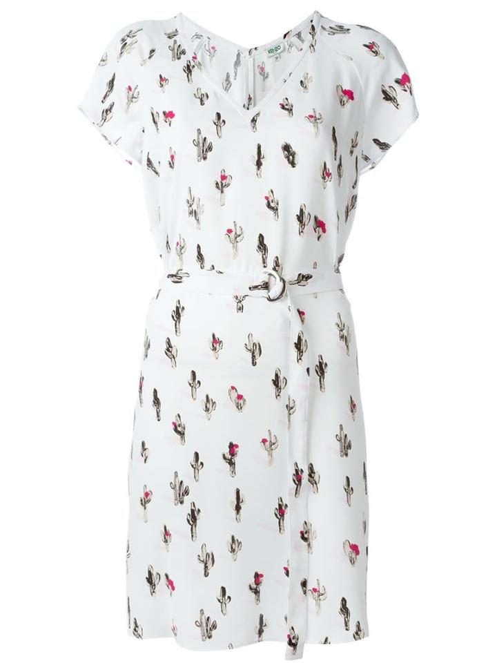 Kenzo 'cartoon Cactus' Dress, Women's, Size: 38, White, Polyester