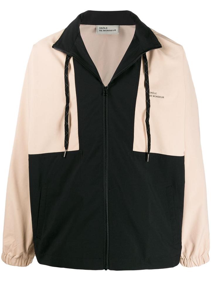 Drôle De Monsieur Contrast Zipped Jacket - Neutrals