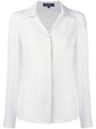 Salvatore Ferragamo Concealed Spread Collar Shirt, Women's, Size: 42, White, Silk