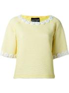 Boutique Moschino Floral Trim Boxy Top