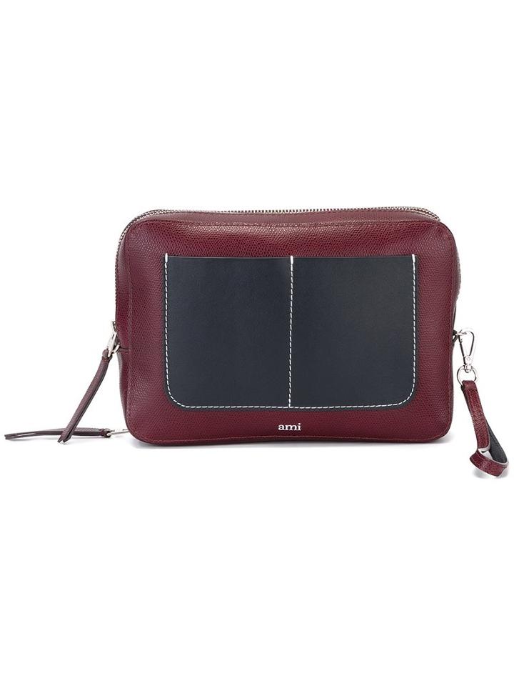 Ami Alexandre Mattiussi - Travel Pouch - Men - Leather - One Size, Red, Leather
