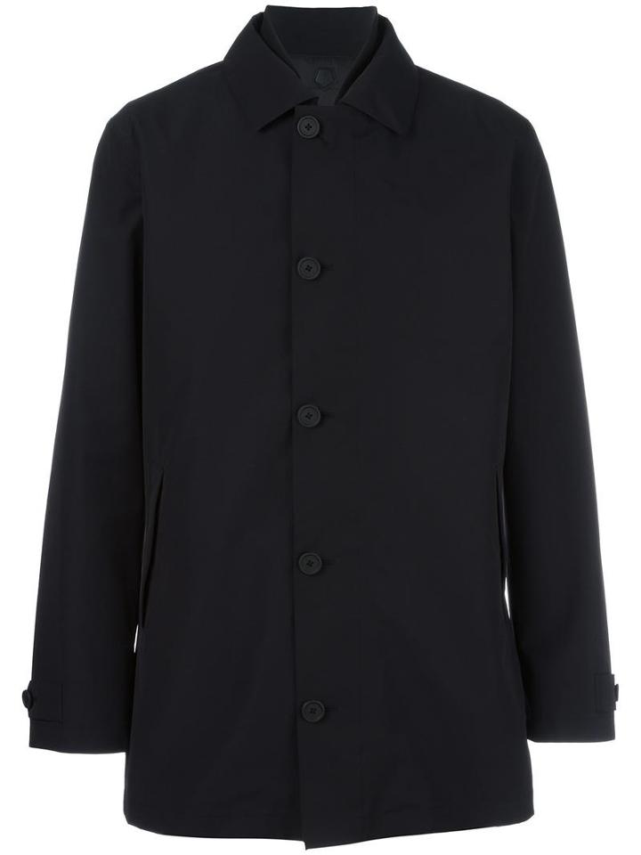 Z Zegna Classic Buttoned Coat, Men's, Size: Xxl, Black, Polyester/polyamide