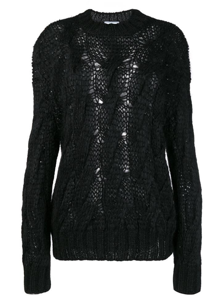 Prada Cable Knit Jumper - Black