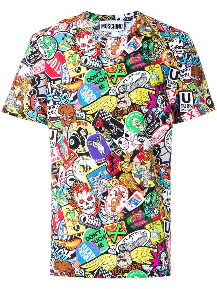 Moschino Patch Print T-shirt - Multicolour