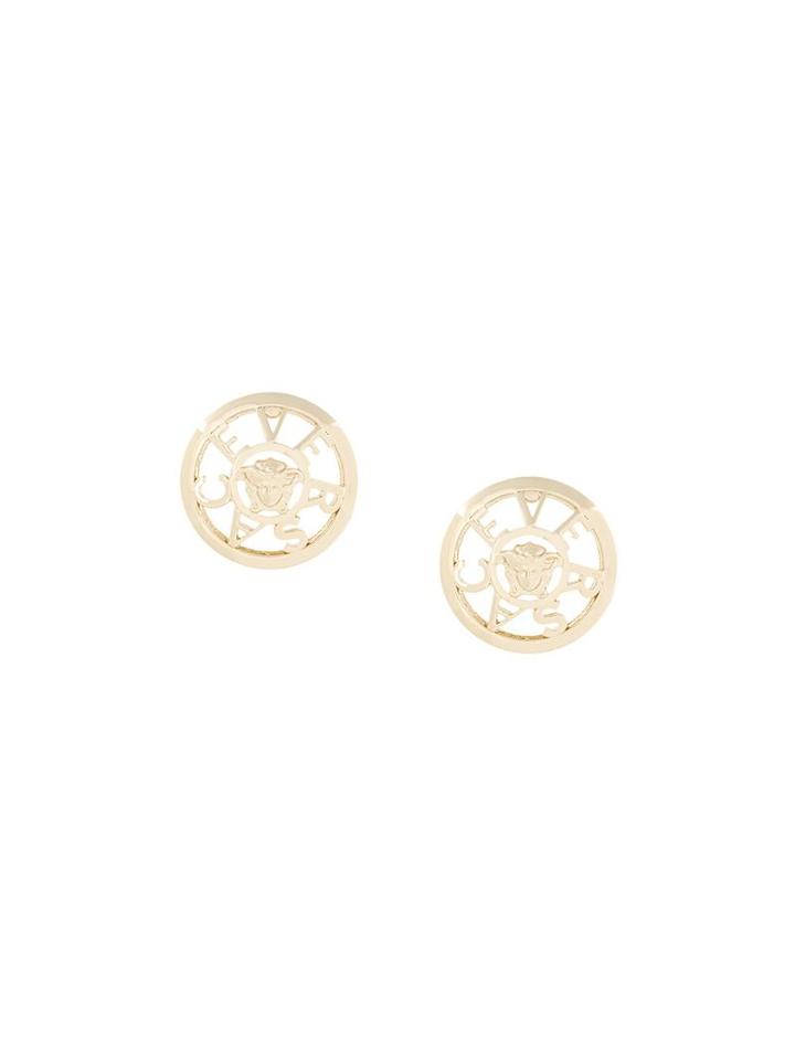 Versace Medusa Logo Stud Earrings, Women's, Metallic