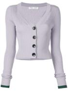 Proenza Schouler White Label Fine Gauge Rib Cropped Knit Cardigan -