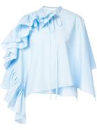 Delpozo Frill Sleeve Blouse - Blue