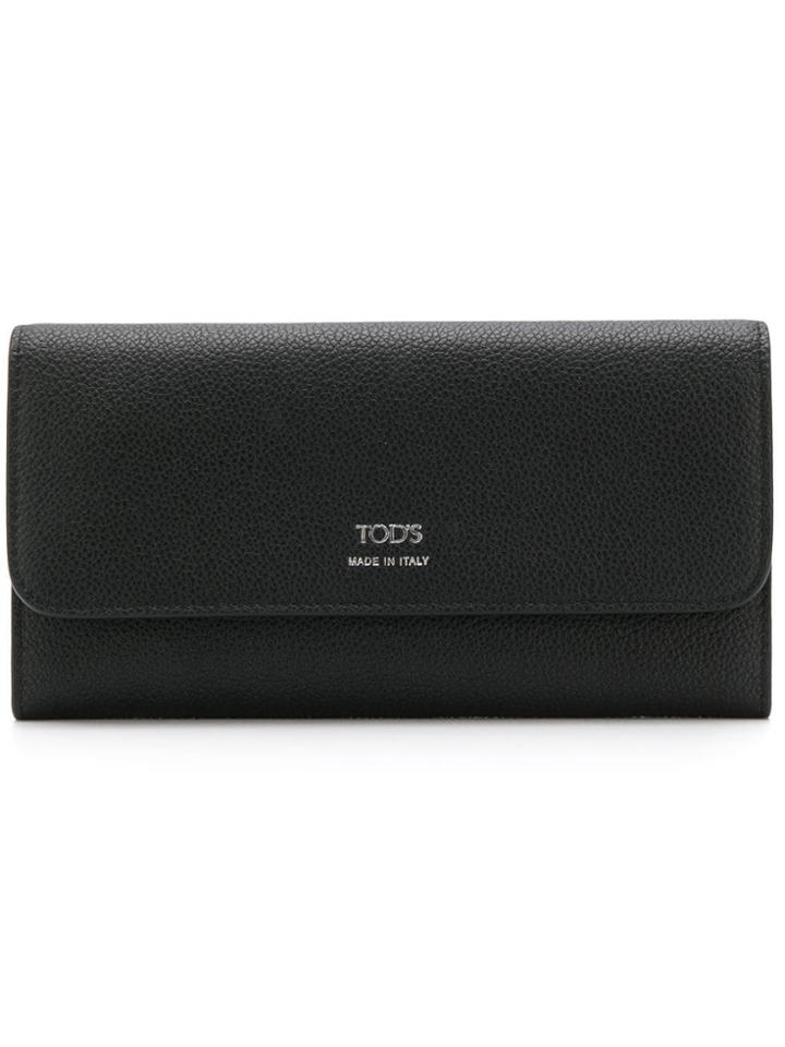 Tod's Logo Continental Wallet - Black