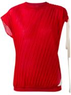 Marni - Plisse Pleat Knitted Top - Women - Silk/cotton - 38, Red, Silk/cotton