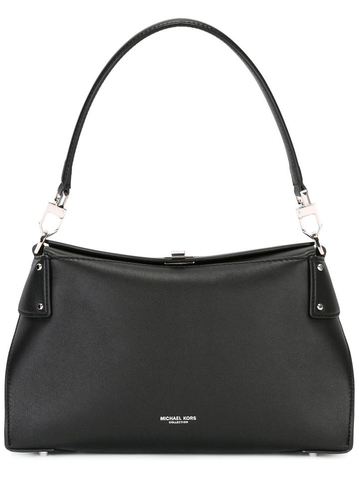 Michael Michael Kors Top Lock Shoulder Bag, Women's, Black, Calf Leather
