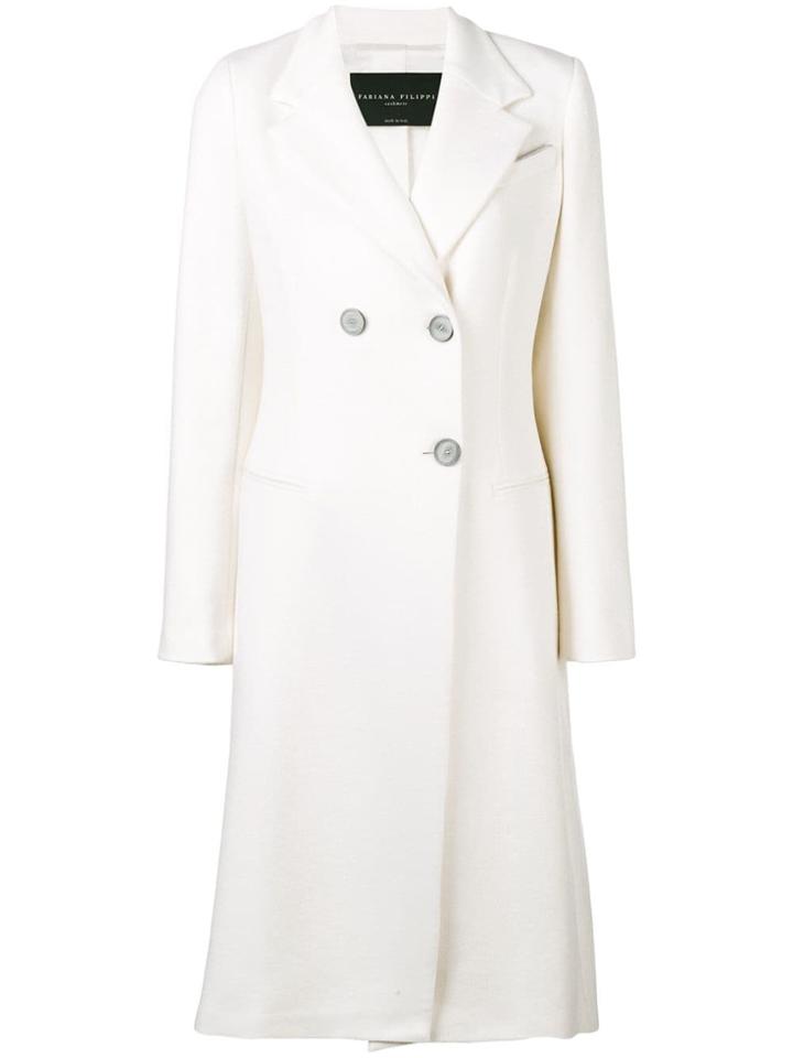 Fabiana Filippi Double-breasted Fitted Coat - Nude & Neutrals